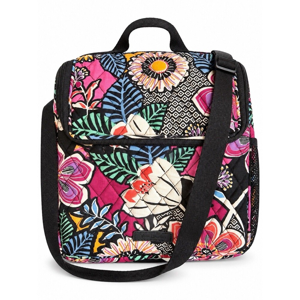 Vera Bradley Quilted Floral Insulated Lunch Bag Tote with Shoulder Strap